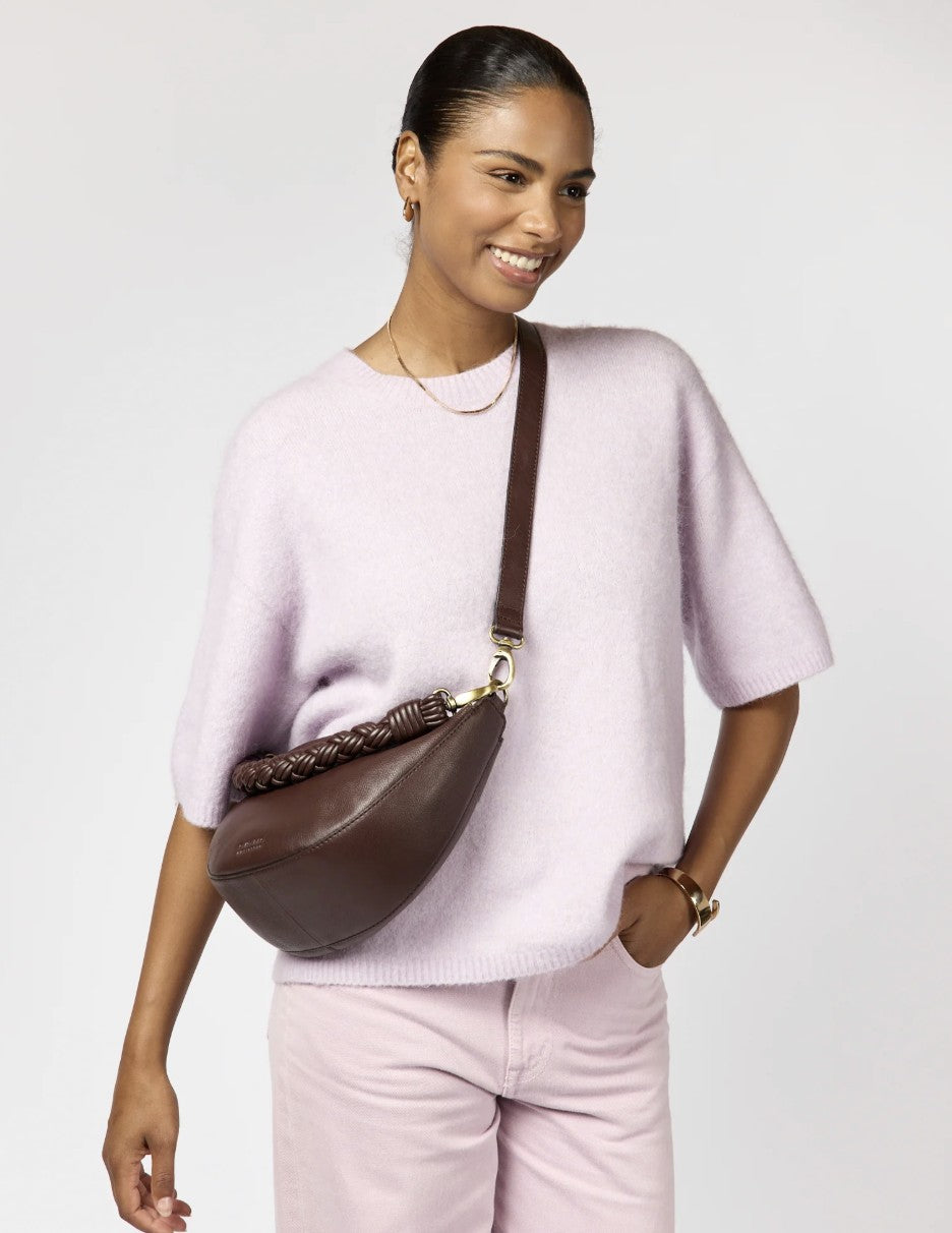 Leo Handtas Twisted | Donkerbruin