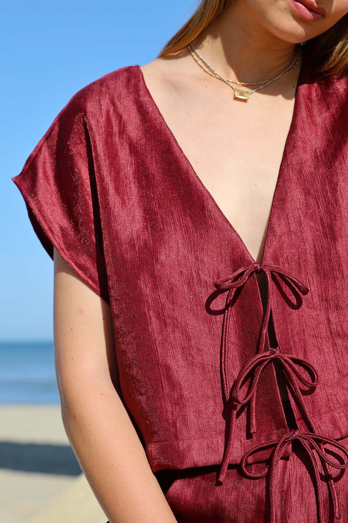 Top Billie | Bordeaux lurex