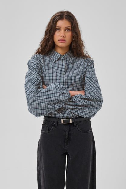 Blouse Ilse | Blauw - Groen