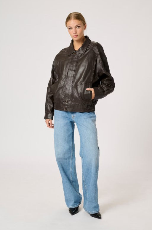 Jas Leder Akela | Donkerbruin