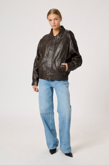 Jas Leder Akela | Donkerbruin