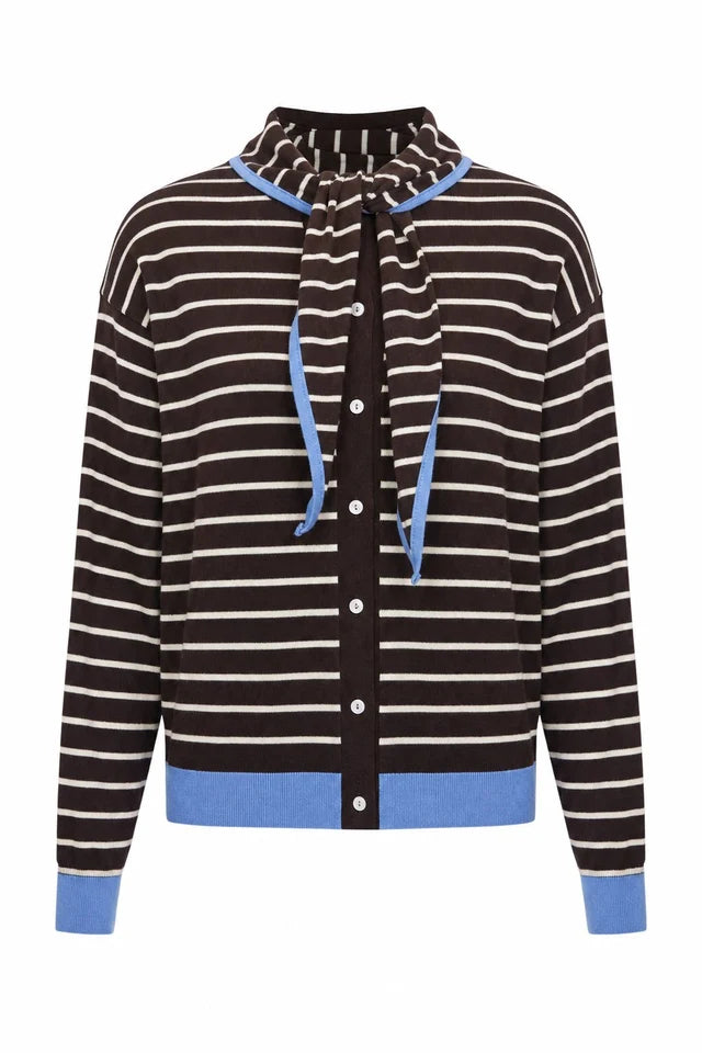 Cardigan Kastro met sjaaltje | Bruin