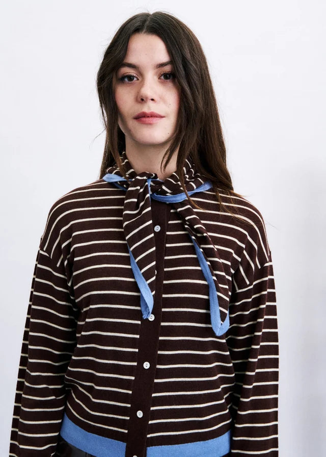 Cardigan Kastro met sjaaltje | Bruin
