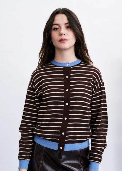 Cardigan Kastro met sjaaltje | Bruin