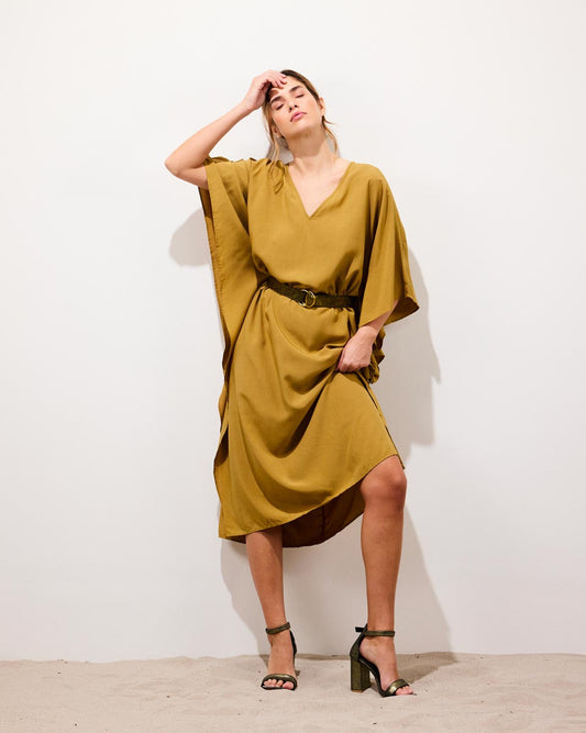 Jurk Charlotte | Mosterdgeel