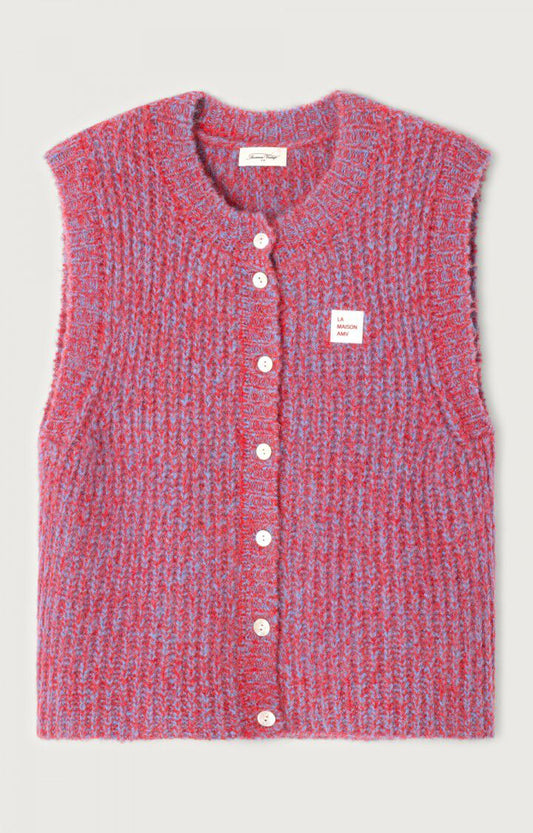Cardigan East | Rood gespikkeld
