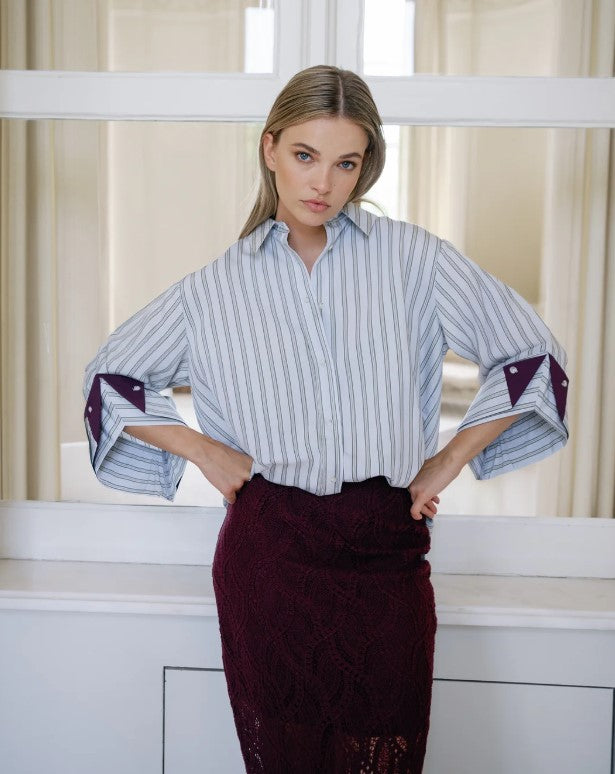 Blouse Gabbie| Lichtblauw