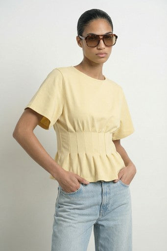 T-shirt Sana | Lichtgeel