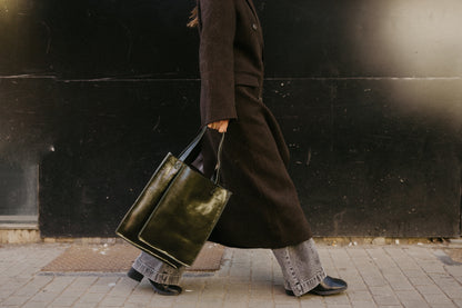 Double Shopper | Donkergroen