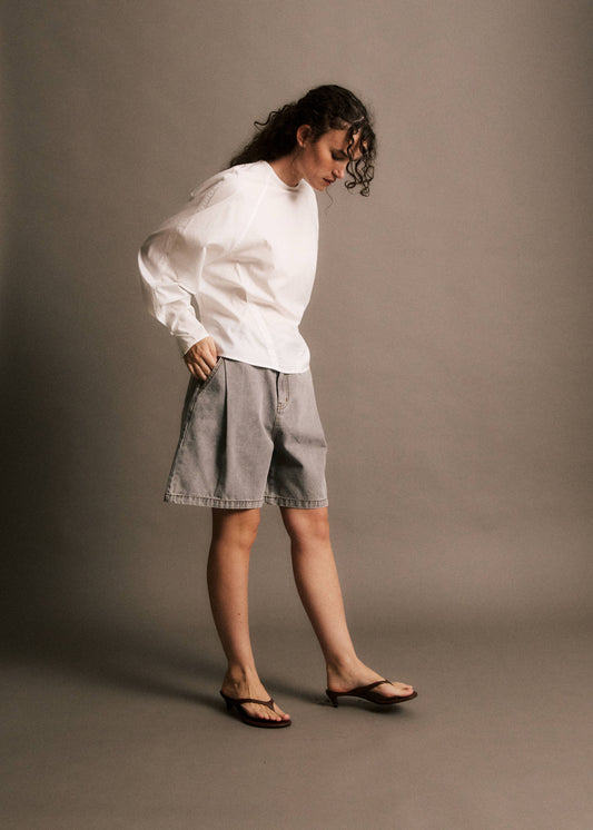 Jeansshort Vincent | Grijs