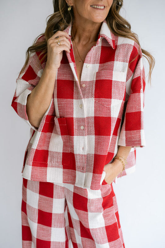 Shacket Mon | Rood geruit