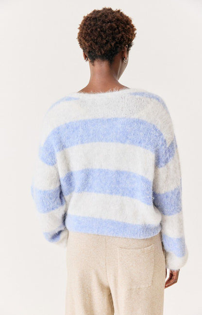 Pullover Niby | Lichtblauw gestreept