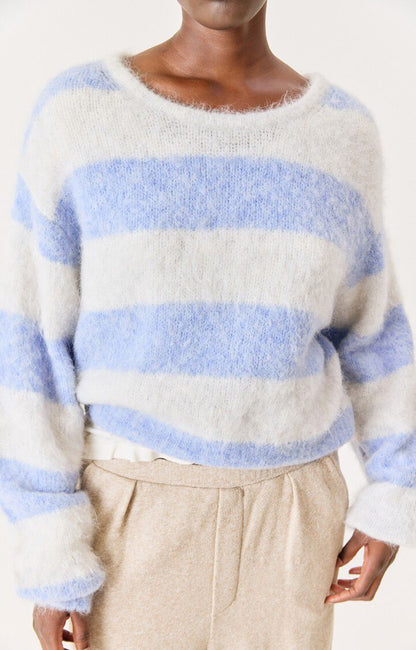 Pullover Niby | Lichtblauw gestreept