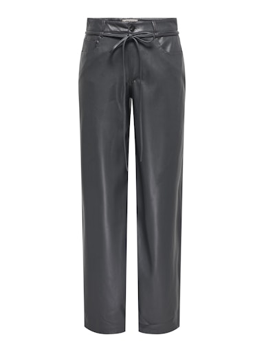 Faux leather broek Gianna | Donkergrijs