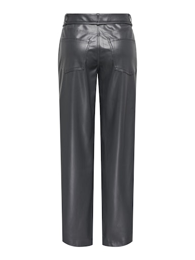 Faux leather broek Gianna | Donkergrijs