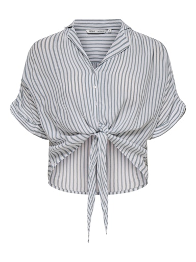 Jeansblouse Paula | Wit - Groen