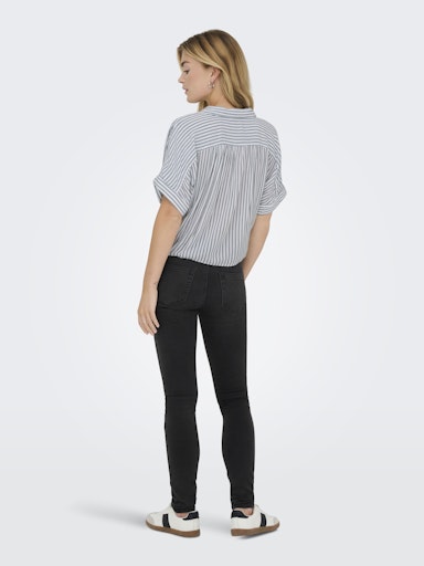 Jeansblouse Paula | Wit - Groen