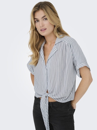 Jeansblouse Paula | Wit - Groen