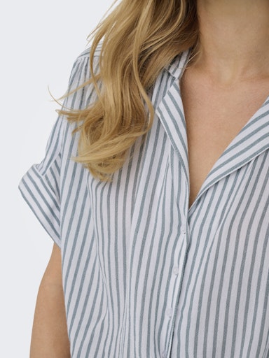 Jeansblouse Paula | Wit - Groen