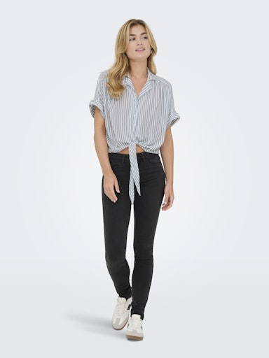 Jeansblouse Paula | Wit - Groen