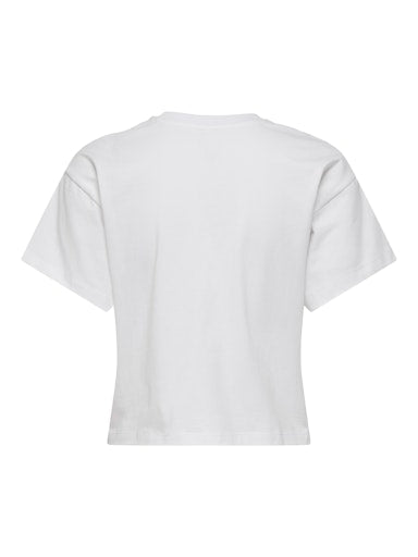 Cropped T-shirt Annbel | Wit - Roze