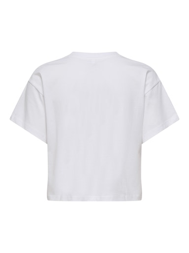Cropped T-shirt Annbel | Wit - Blauw