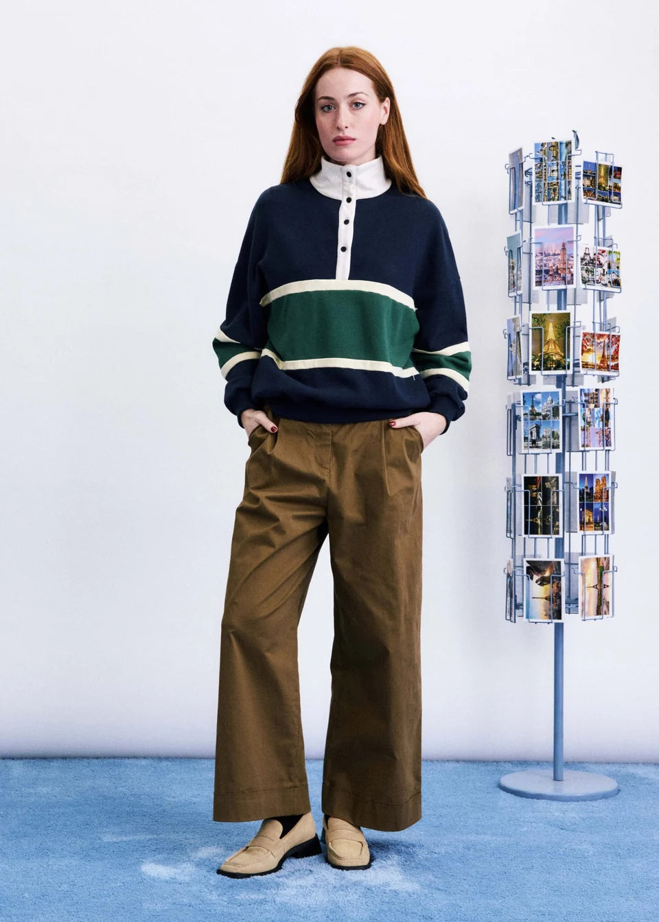 Sweater Exmoor | Groen - Navy
