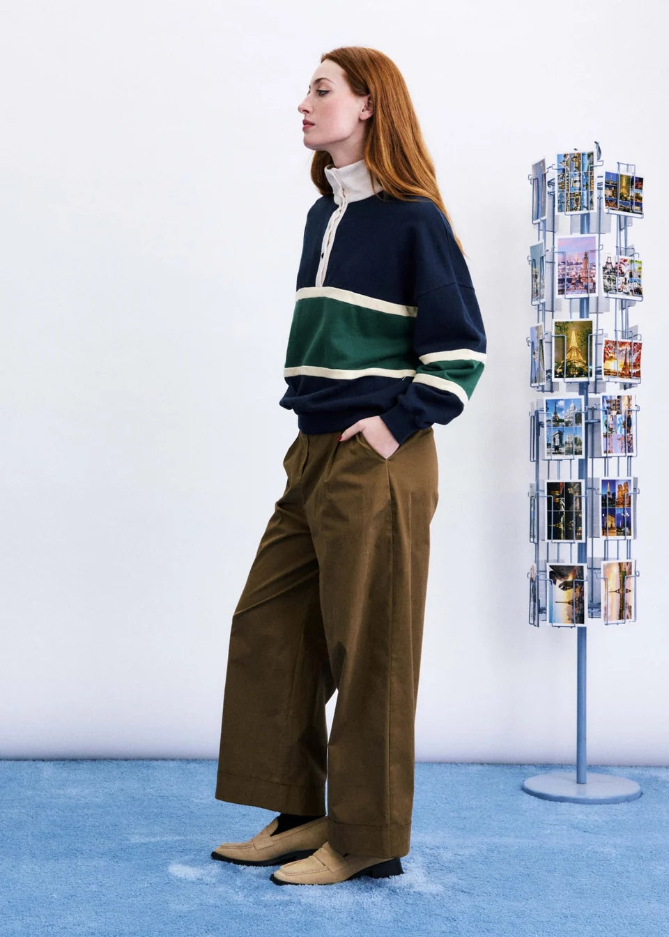 Sweater Exmoor | Groen - Navy
