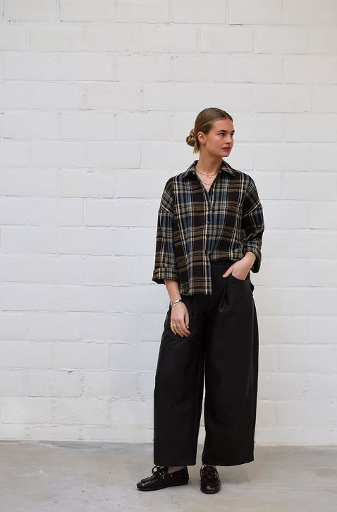 Broek Penny | Vegan leather Bruin