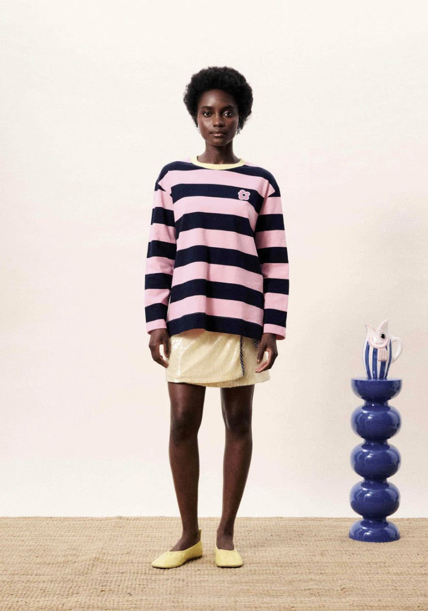 T-shirt Galiana | Blauw - Roze