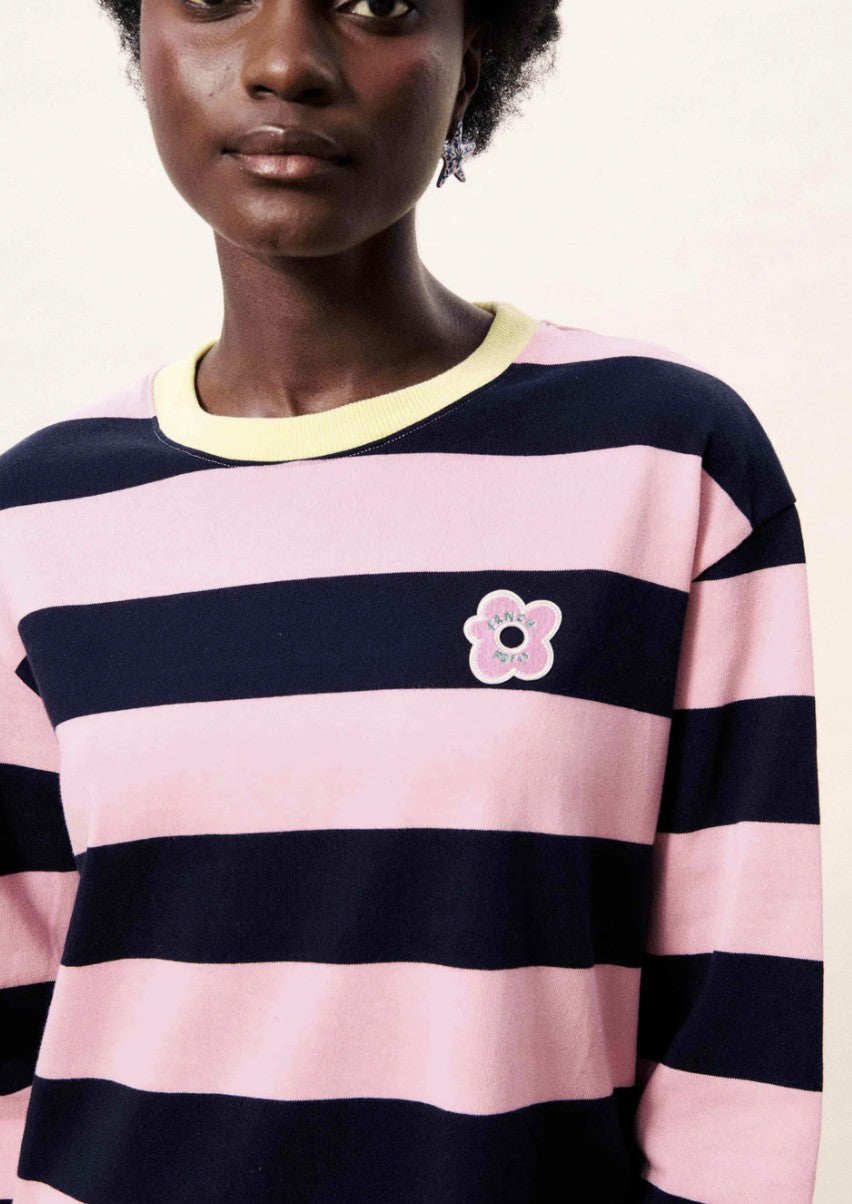 T-shirt Galiana | Blauw - Roze