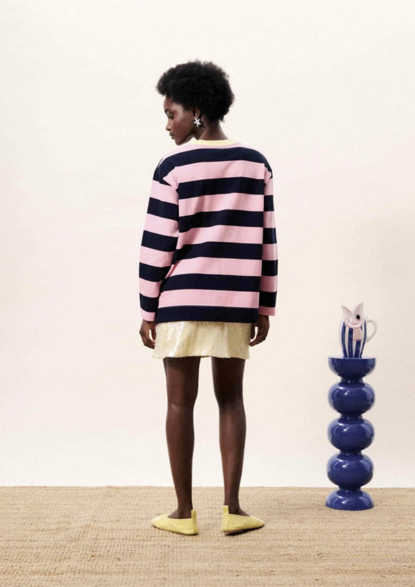 T-shirt Galiana | Blauw - Roze