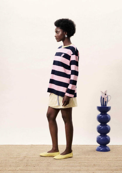 T-shirt Galiana | Blauw - Roze