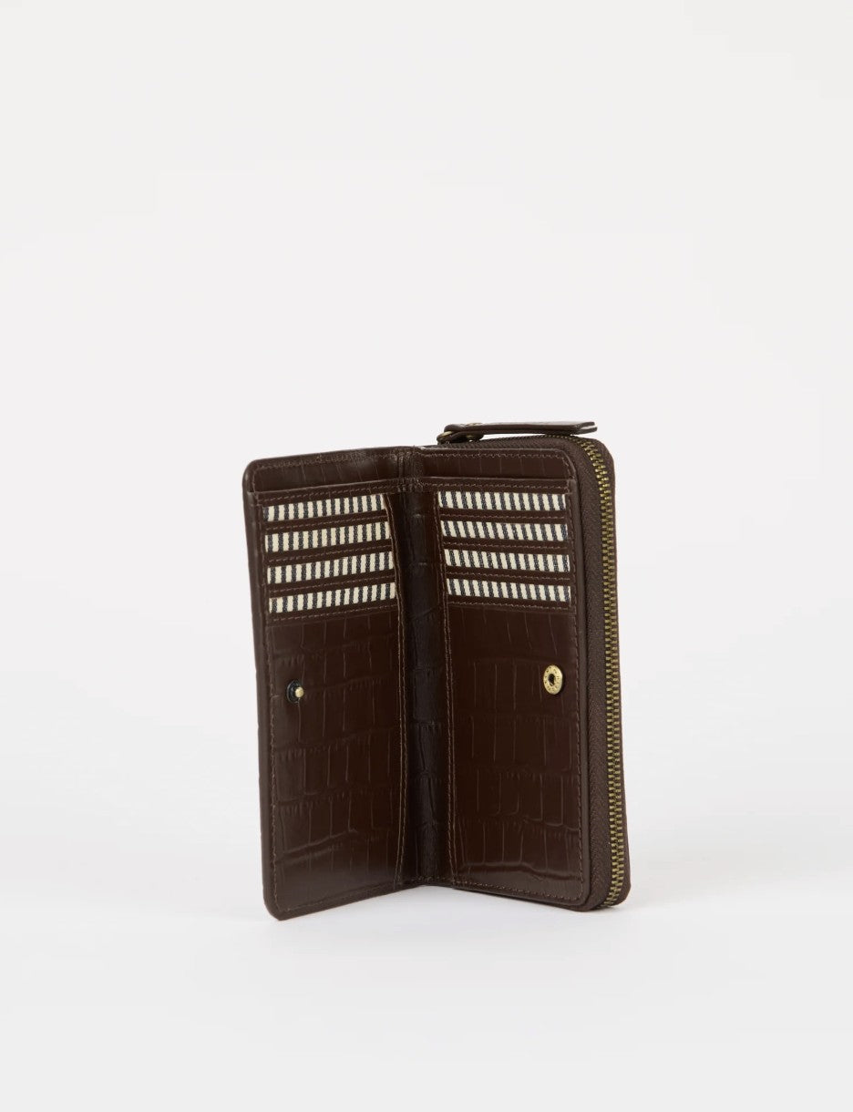 Jett Portemonnee | Donkerbruin Croco