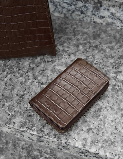 Jett Portemonnee | Donkerbruin Croco