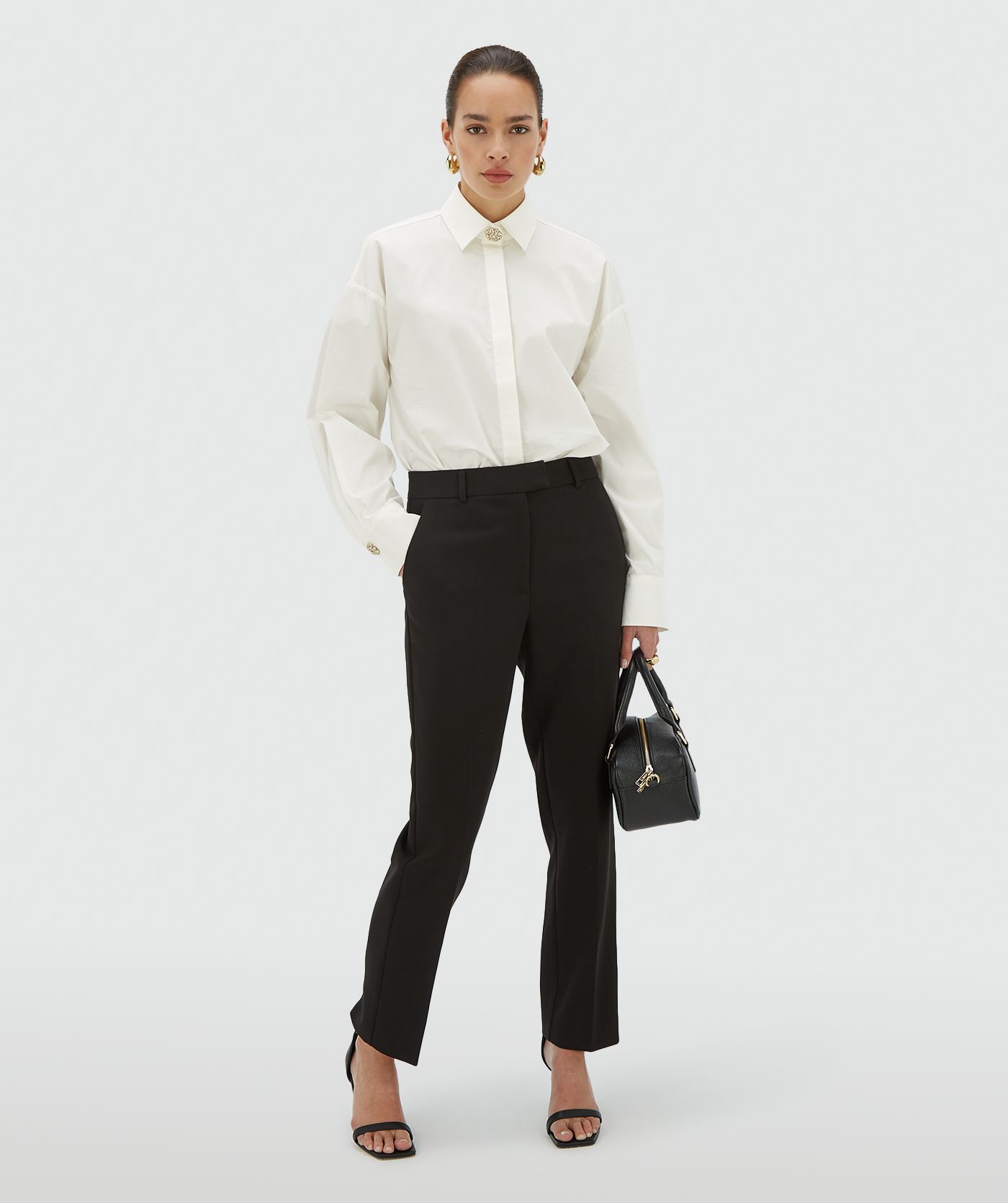 Lauri hemd met open rug | Wit