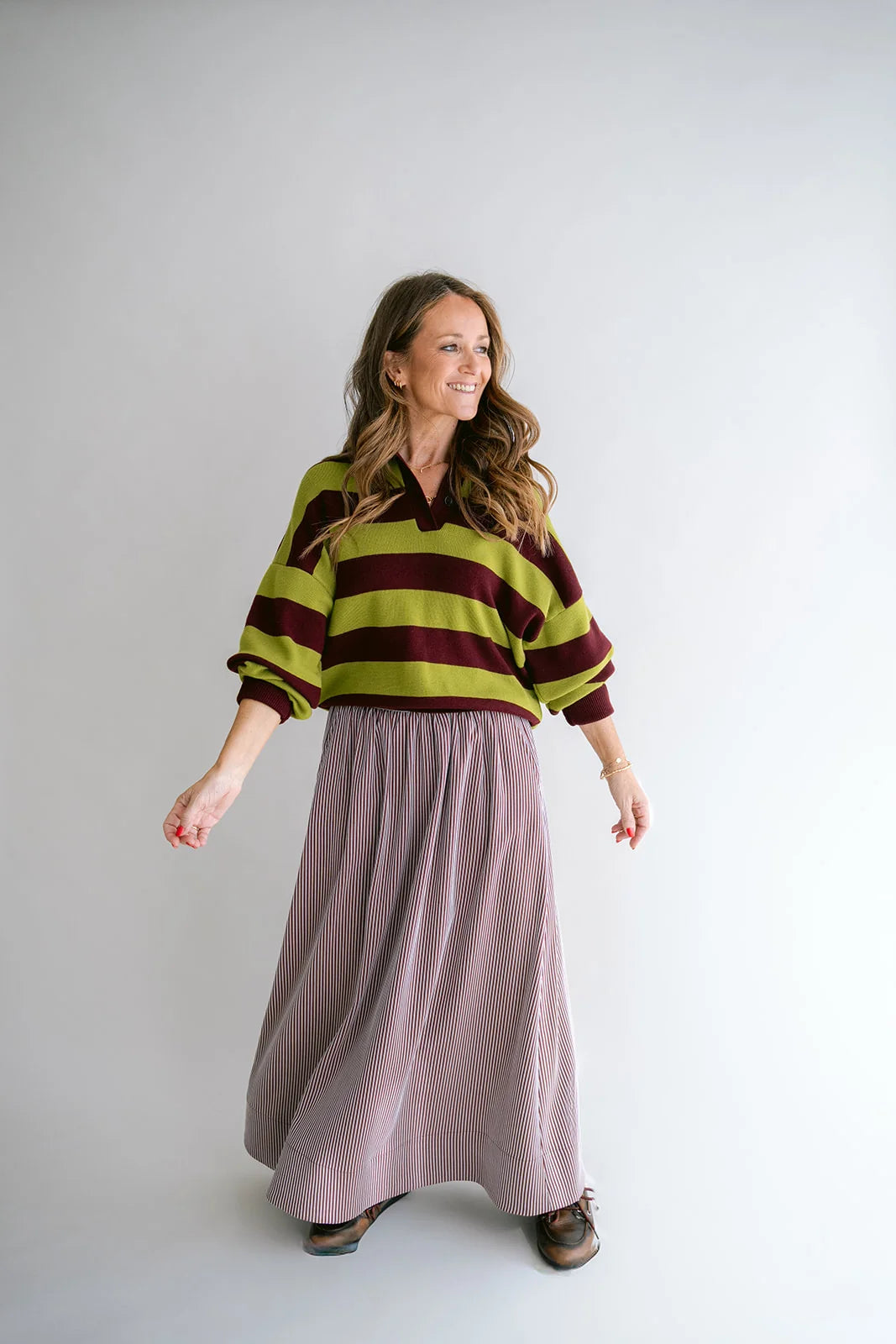 Polo Leonie | Bordeaux-Matcha