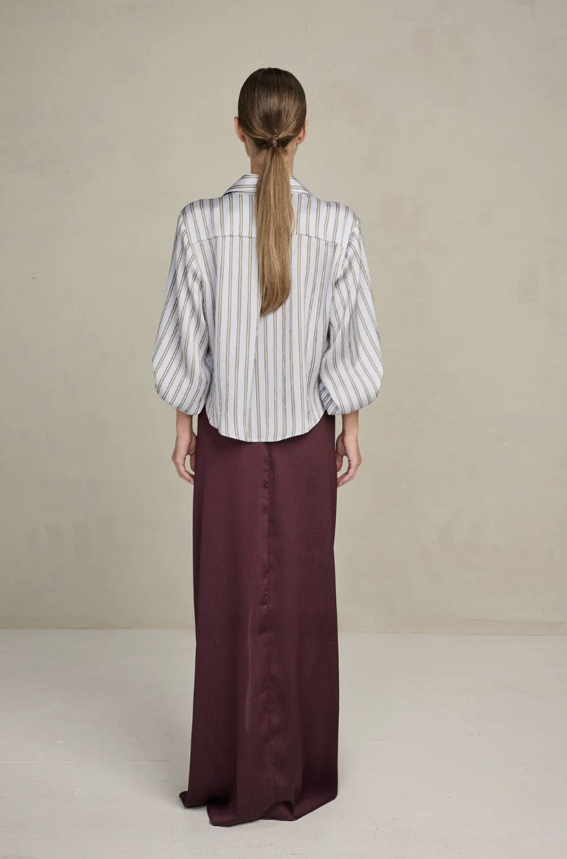 Kleed Mia | Lichtblauw - Bordeaux