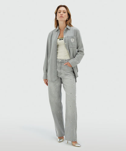 Jeanshemd Meggy | Lichtgrijs