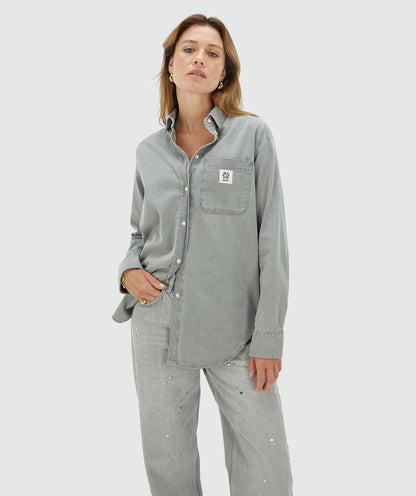 Jeanshemd Meggy | Lichtgrijs