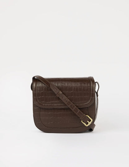 Nina Handtas | Donkerbruin Croco