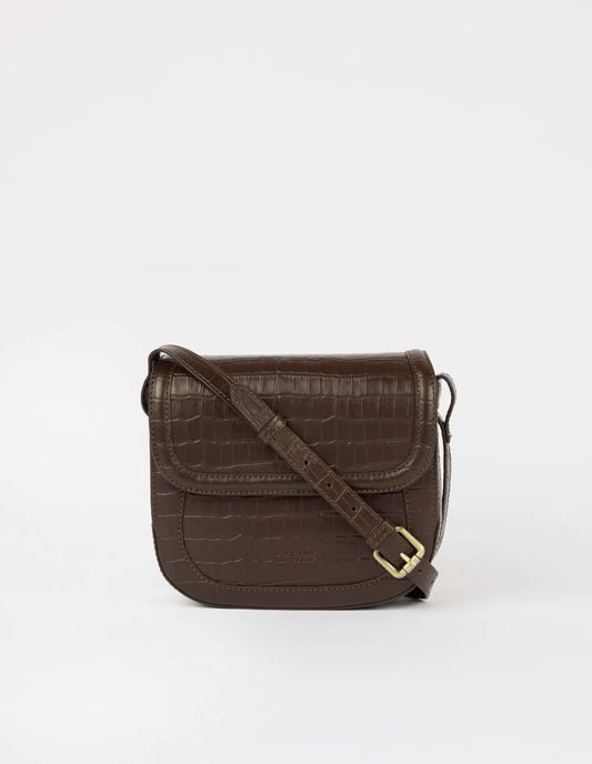 Nina Handtas | Donkerbruin Croco