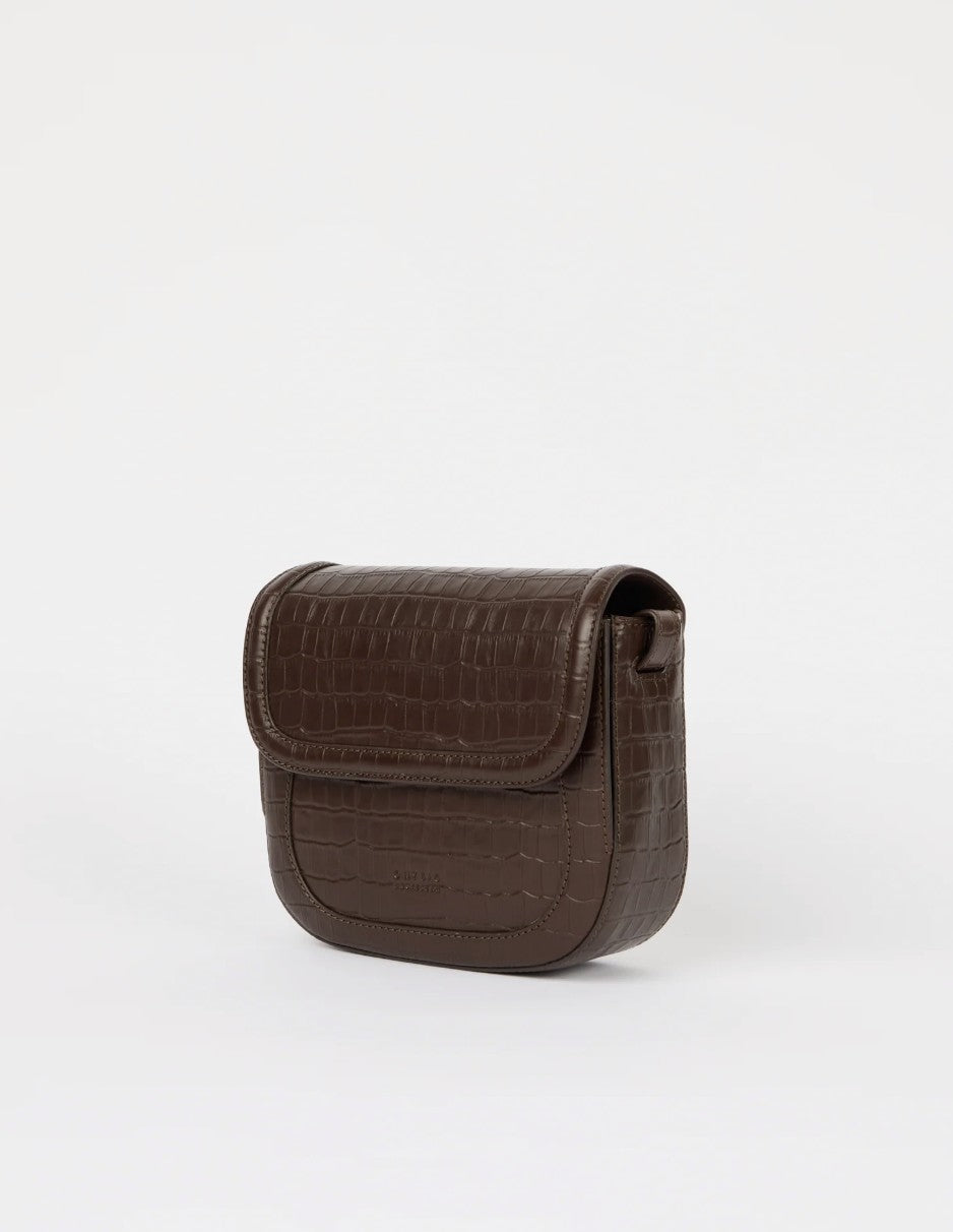 Nina Handtas | Donkerbruin Croco