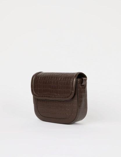 Nina Handtas | Donkerbruin Croco