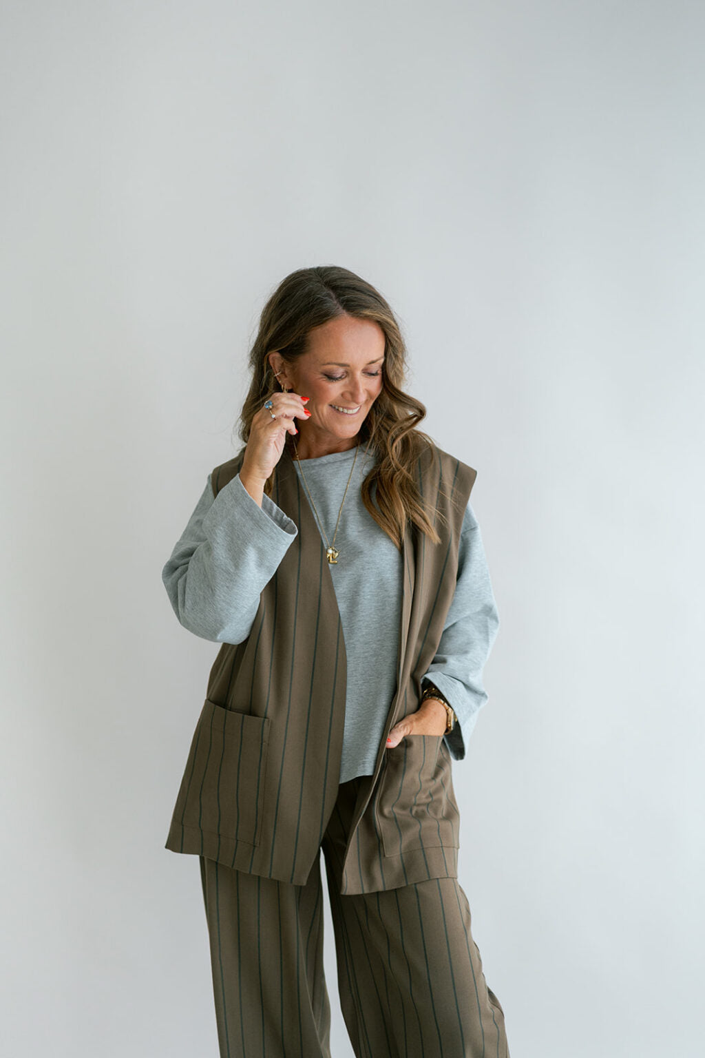 Waistcoat Puck | Bruin - Groen