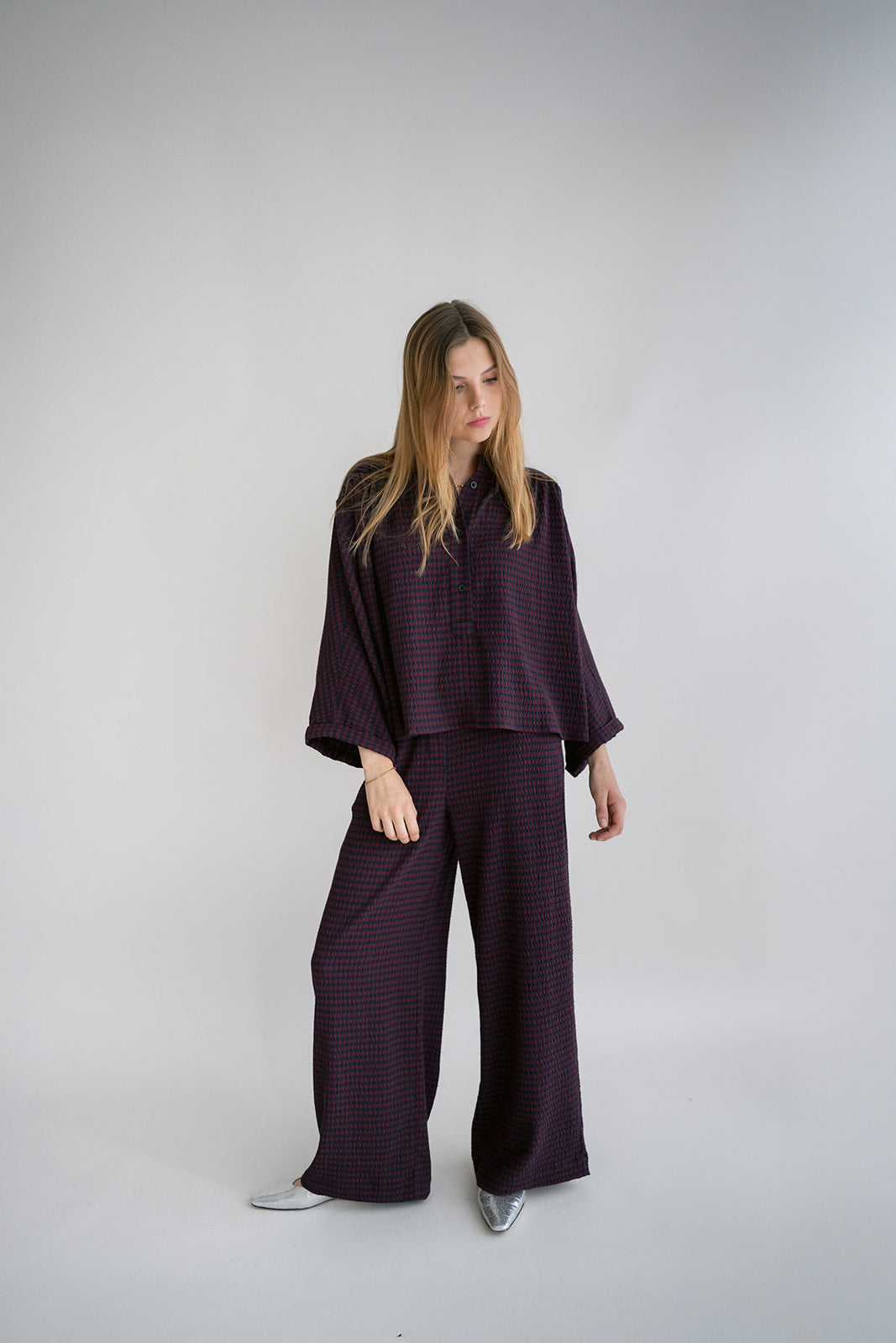 Broek Sam | Bordeaux - Donkerblauw